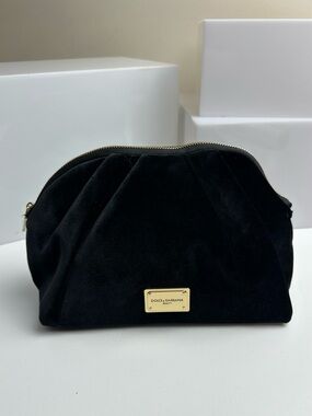 Dolce & Gabbana Beauty Black Sweetheart Velvet Clutch Pouch Makeup Bag Cosmetic